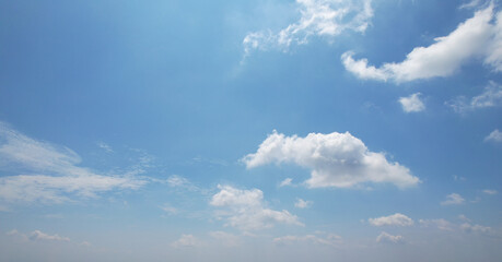White clouds in the soft light sky, Copy space