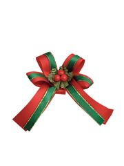 red ribbon satin bows on transparent background