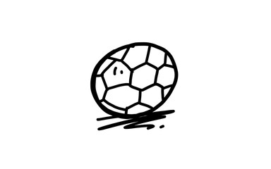 BALL Doodle art illustration with black and white style.