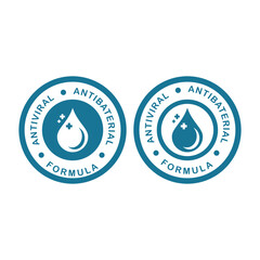 Antiviral antibacterial formula badge logo design