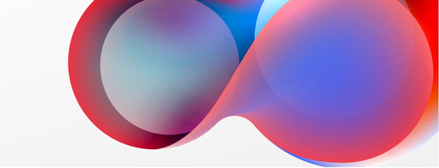 Fluid abstract background, round shapes and circle flowing design for wallpaper, banner, background or landing