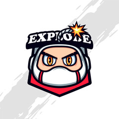 Cute Little Boy Head Avatar Mascot of Bomber Game