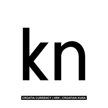 Croatia Currency Symbol, Croatian Kuna Icon, HRK Sign. Vector Illustration