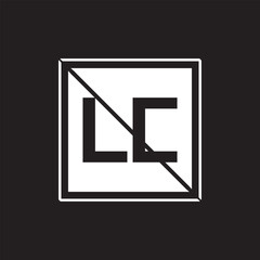 LC Square Letter Logo Design Vector with Black and White Colors.