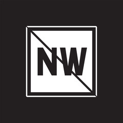 Obraz premium NW Square Letter Logo Design Vector with Black and White Colors.