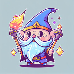 Wizard Cute Creative Mascot Logo, created with Generative AI technology