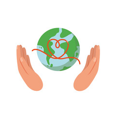 Save the earth, Label of protecting the world, Green day concepts. 