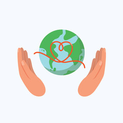 Save the earth, Label of protecting the world, Green day concepts. 