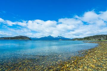 Landscape of Argentine Patagonia from the Coastal Path at Tierra del Fuego National Park - Ushuaia, Argentina