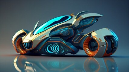 Fototapeta premium 3d render of a future car made with generative ai