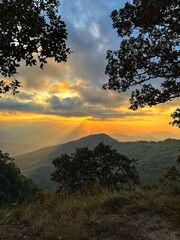 sunset in the mountains