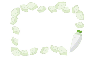 野菜フレーム_乱切り大根