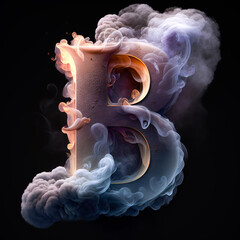 Letters with colored powder combined with a smoke effect producing a stunning result