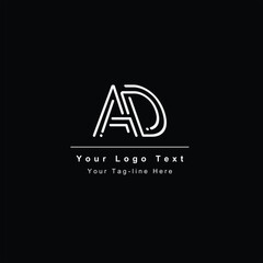 AD or DA letter logo. Unique attractive creative modern initial AD EA A D initial based letter icon logo