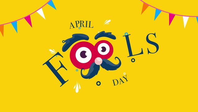 April fools day with funny prank illustration Motion animation video background design for april fools day event