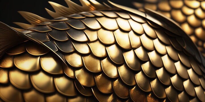 close reptile scale, beautiful armor skin Illustration, generative ai