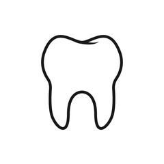 tooth isolated on white background, vector illustrator 