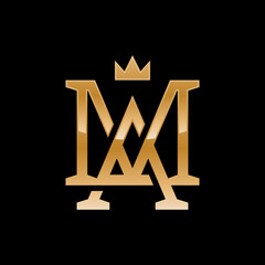 King Letter M and A Monogram Logo