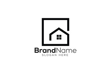 Letter G home real estate logo design template