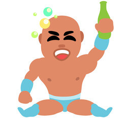 Wrestler Moves Funny Illustration 