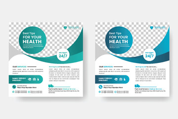 Vector best medical service and medical healthcare social media banner or post design template