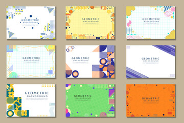 
Set of abstract gradient wallpaper design, abstract geometric background