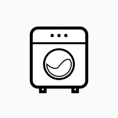 Washing Machine Icon. Laundry Element Symbol - Vector.    