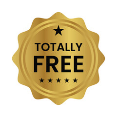 totally free label, seal, sticker, stamp, tag vector icon for shopping discount promotion