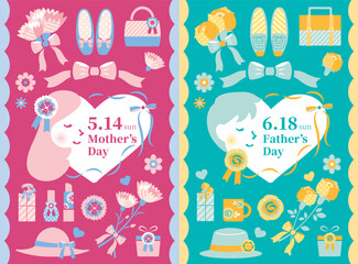 【2023年】母の日・父の日　イラストセット