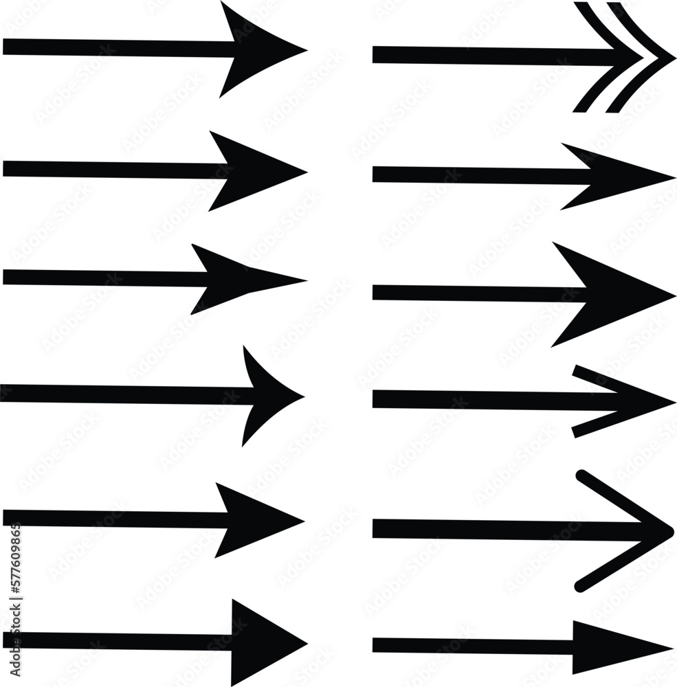 Poster arrows set. arrow icon collection. set different arrows or web design. arrow flat style isolated on 