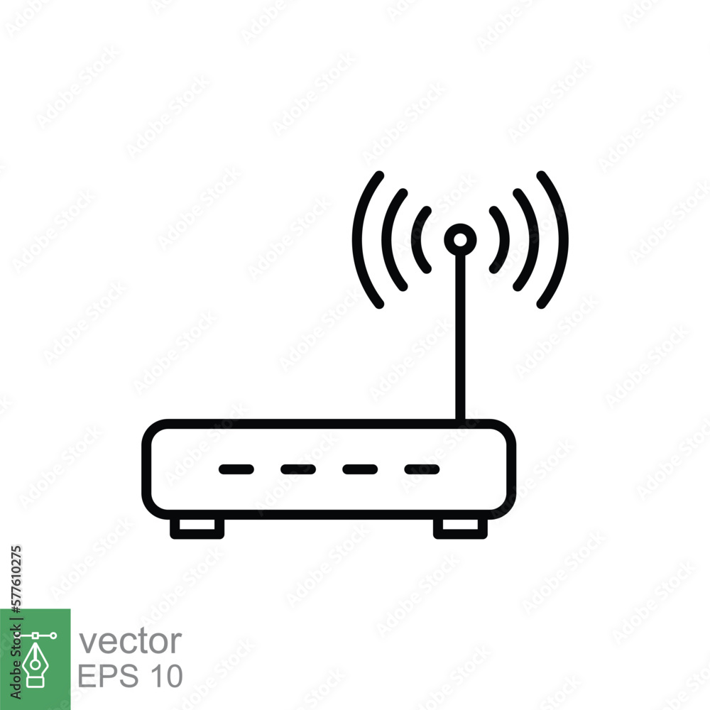 Poster wifi router icon. simple outline style for web template and app. broadband, modem, wireless, interne