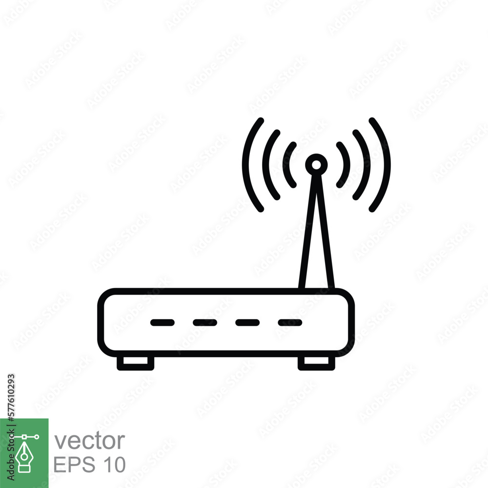 Poster wifi router icon. simple outline style for web template and app. broadband, modem, wireless, interne