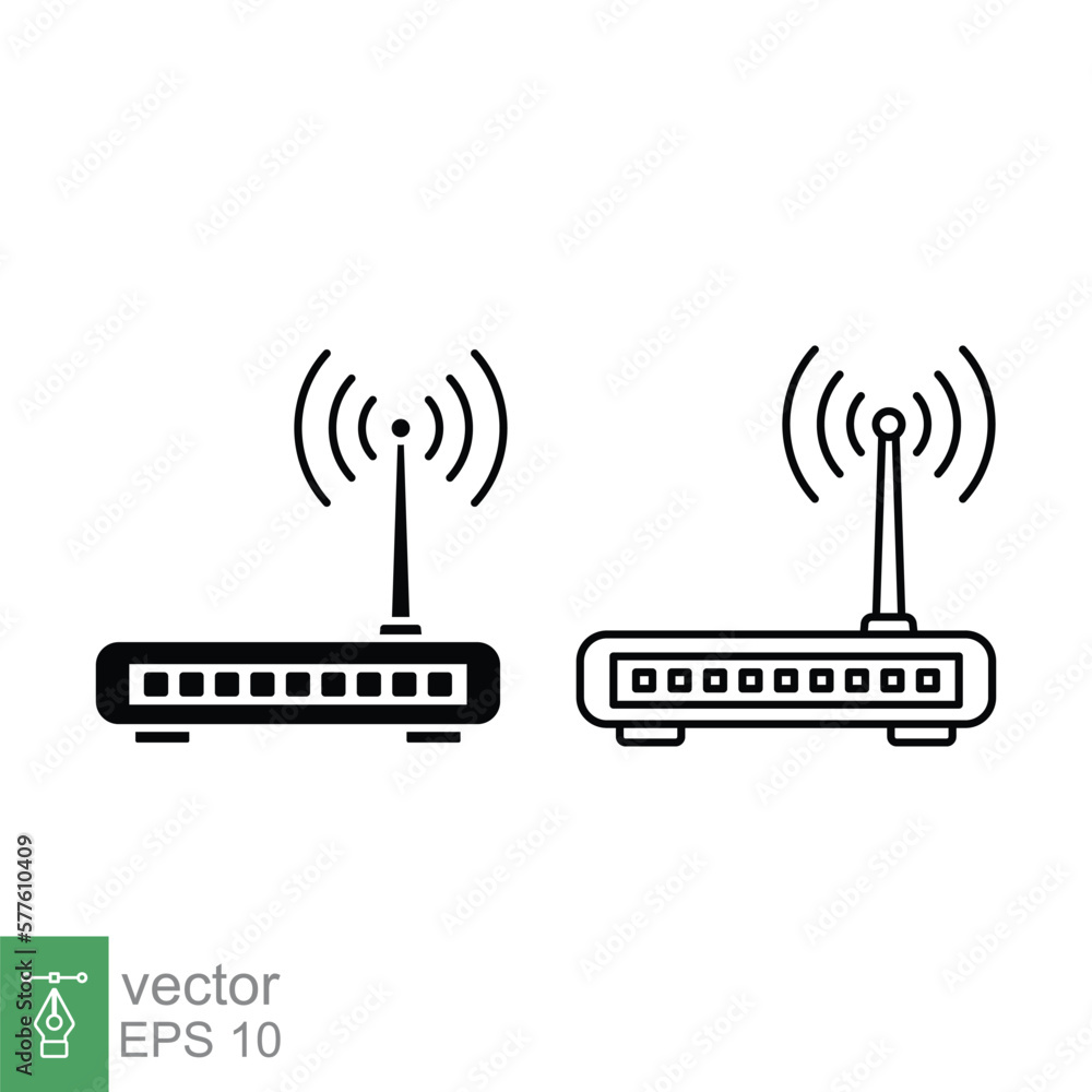 Poster wifi router icon. simple outline and solid style for web template and app. broadband, modem, wireles