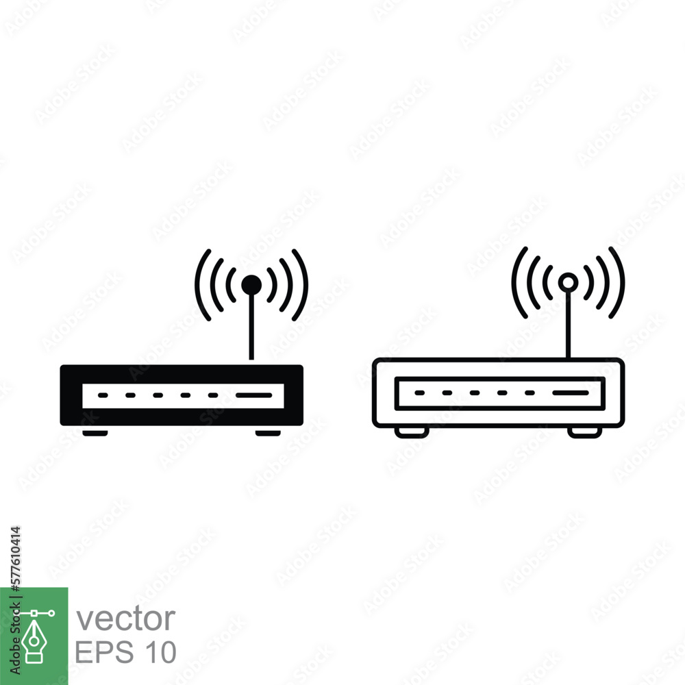 Poster wifi router icon. simple outline and solid style for web template and app. broadband, modem, wireles