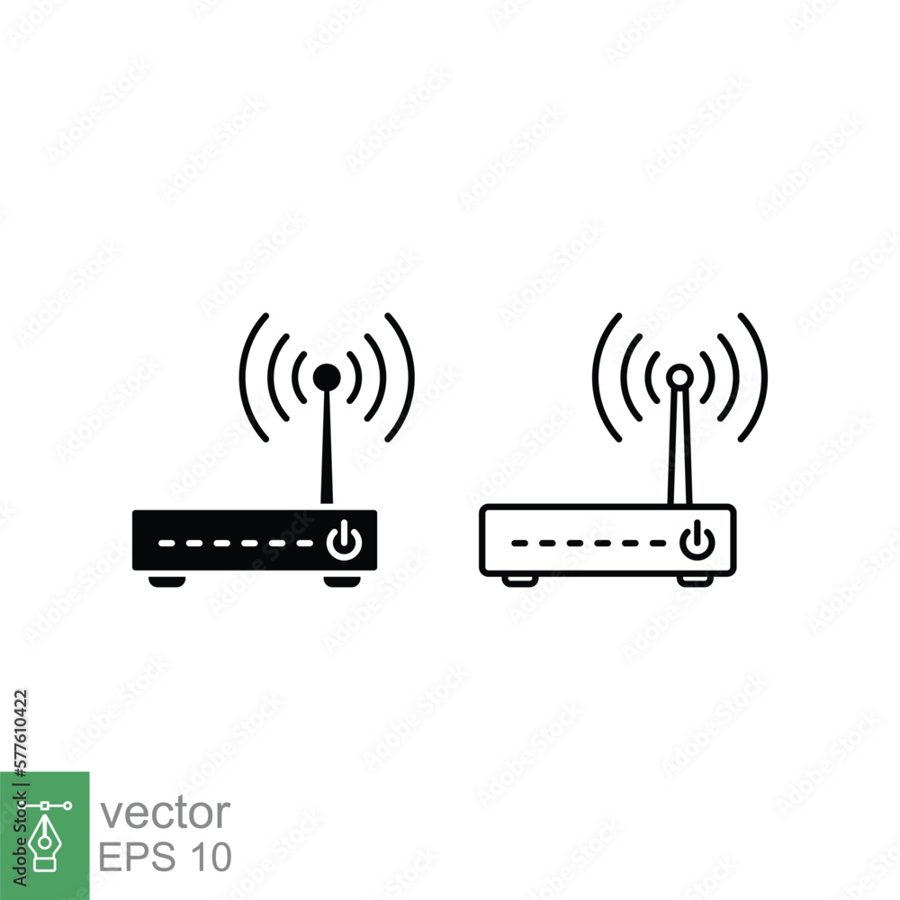Poster wifi router icon. simple outline and solid style for web template and app. broadband, modem, wireles