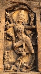 The Beautiful Carvings of Hindu Deities on the Nilkanth Temple, Temple Dedicated to Lord Shiva, Kalinjar Fort, Uttar Pradesh, India.