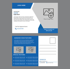 Naklejka premium Postcard Design For Modern House Sale