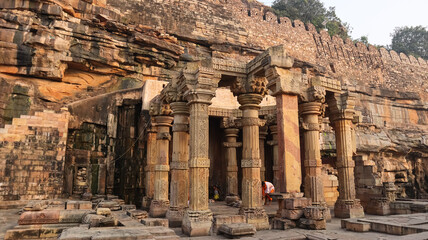 The Beautiful Carvings of Hindu Deities on the Nilkanth Temple, Temple Dedicated to Lord Shiva,...