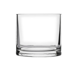 transparent glass vase of laconic shape, isolated 
