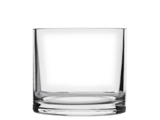 transparent glass vase of laconic shape, isolated 