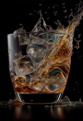A cocktail splashing