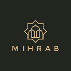 mihrab logo vector icon illustration
