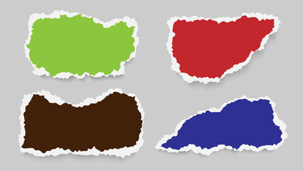 Set Of Minimal Paper Ripped Design Template