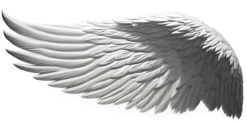 White angel wings render 3D feather bird wings isolated on white background Generated by Ai