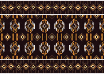 Ethnic floral seamless pattern. It is a pattern created by combining geometric shapes. Create beautiful fabric patterns. Design for print. Using in the fashion industry.