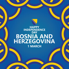 Bosnia and Herzegovina independence day vector template. Suitable for social media post, sticker, and greeting card.