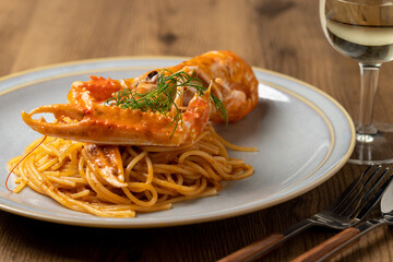 スカンピ（手長海老）のパスタ