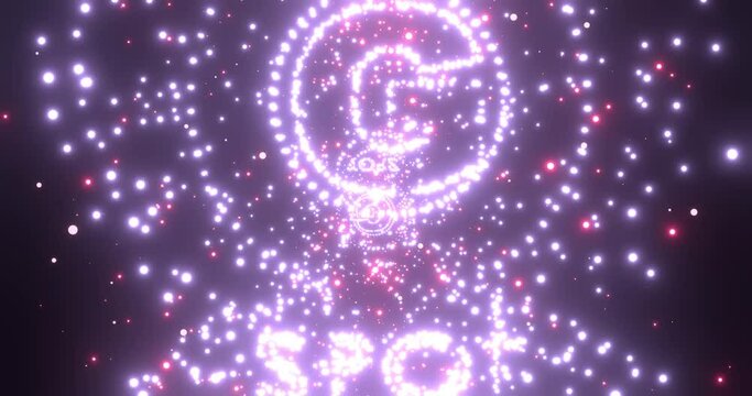 Spot-g erogenous zone emblem in thin line style. Particles outline
