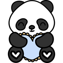 Fototapeta premium Cute Panda, Panda illustration, Animal, cute animal, animal illustration