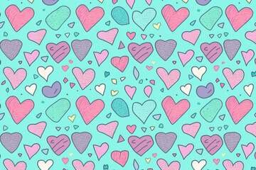 seamless background with hearts